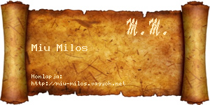 Miu Milos névjegykártya